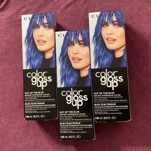 3X NEW Clairol Color Gloss Up Semi Permanent Hair Color, Out of the Blue Color